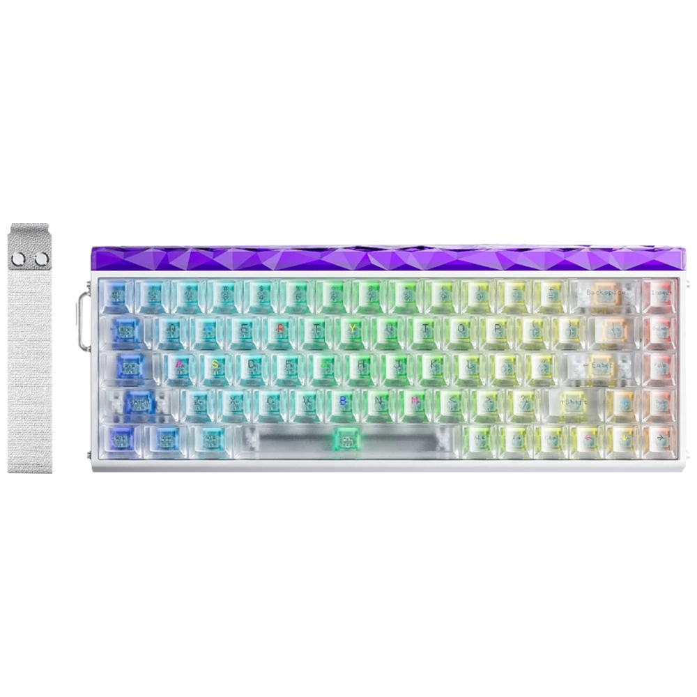Hero 68 HE Silver Switch Hot Swap TKL RGB Neon Şeffaf Beyaz Kablolu Gaming Klavye